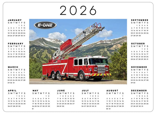 2026 Calendar E-ONE Fire Truck Magnet