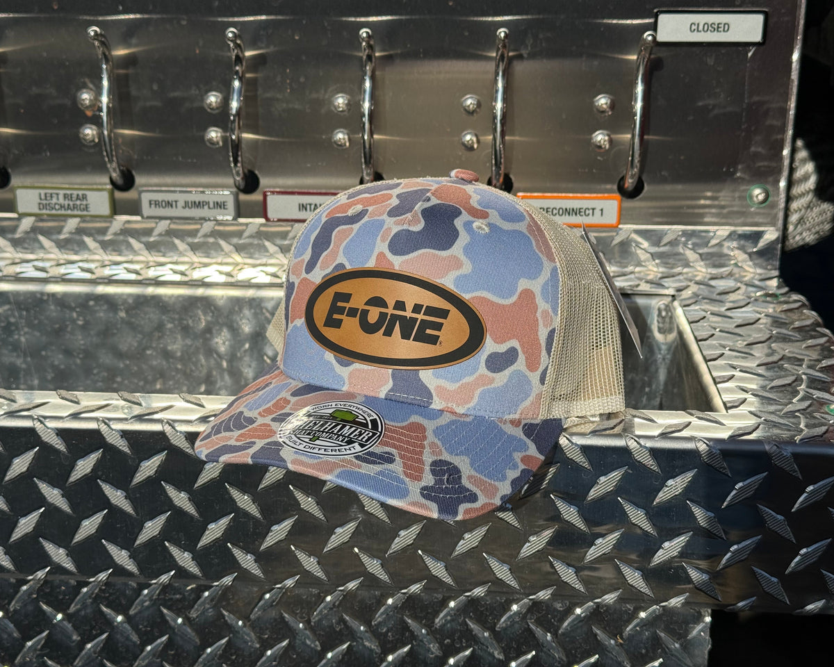 E-ONE Bleu Abstract Camo Trucker Cap