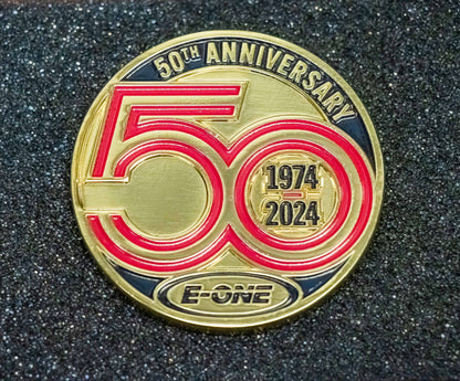 E-ONE Commemorative 50th Anniversary Challenge Coin