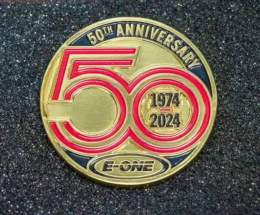 E-ONE Commemorative 50th Anniversary Challenge Coin