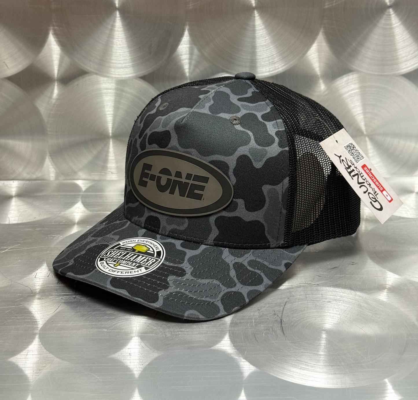 E-ONE Abstract Black Camo Trucker Cap
