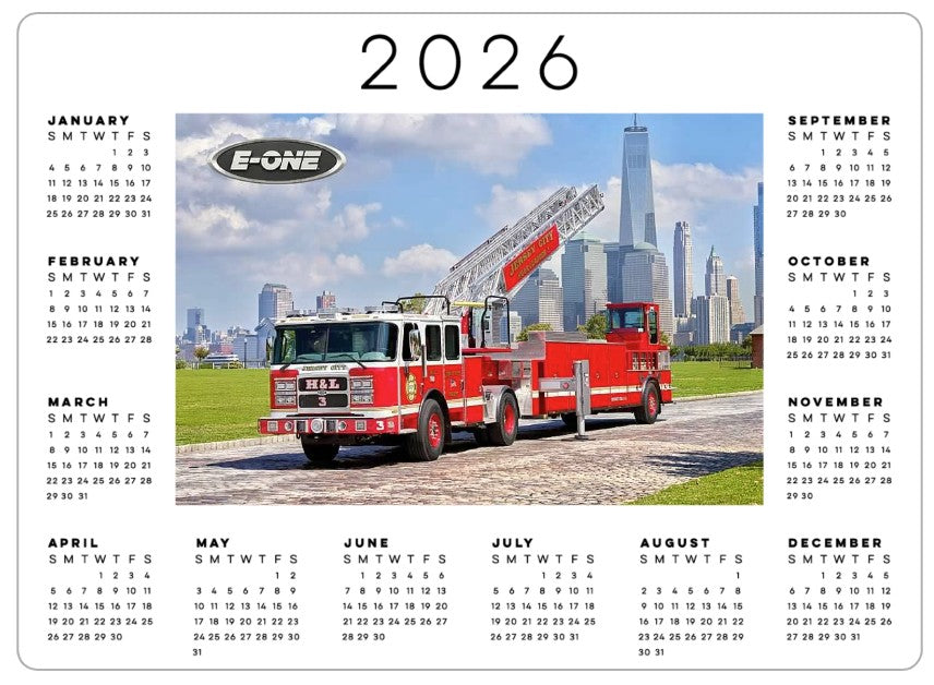 2026 Calendar E-ONE Fire Truck Magnet