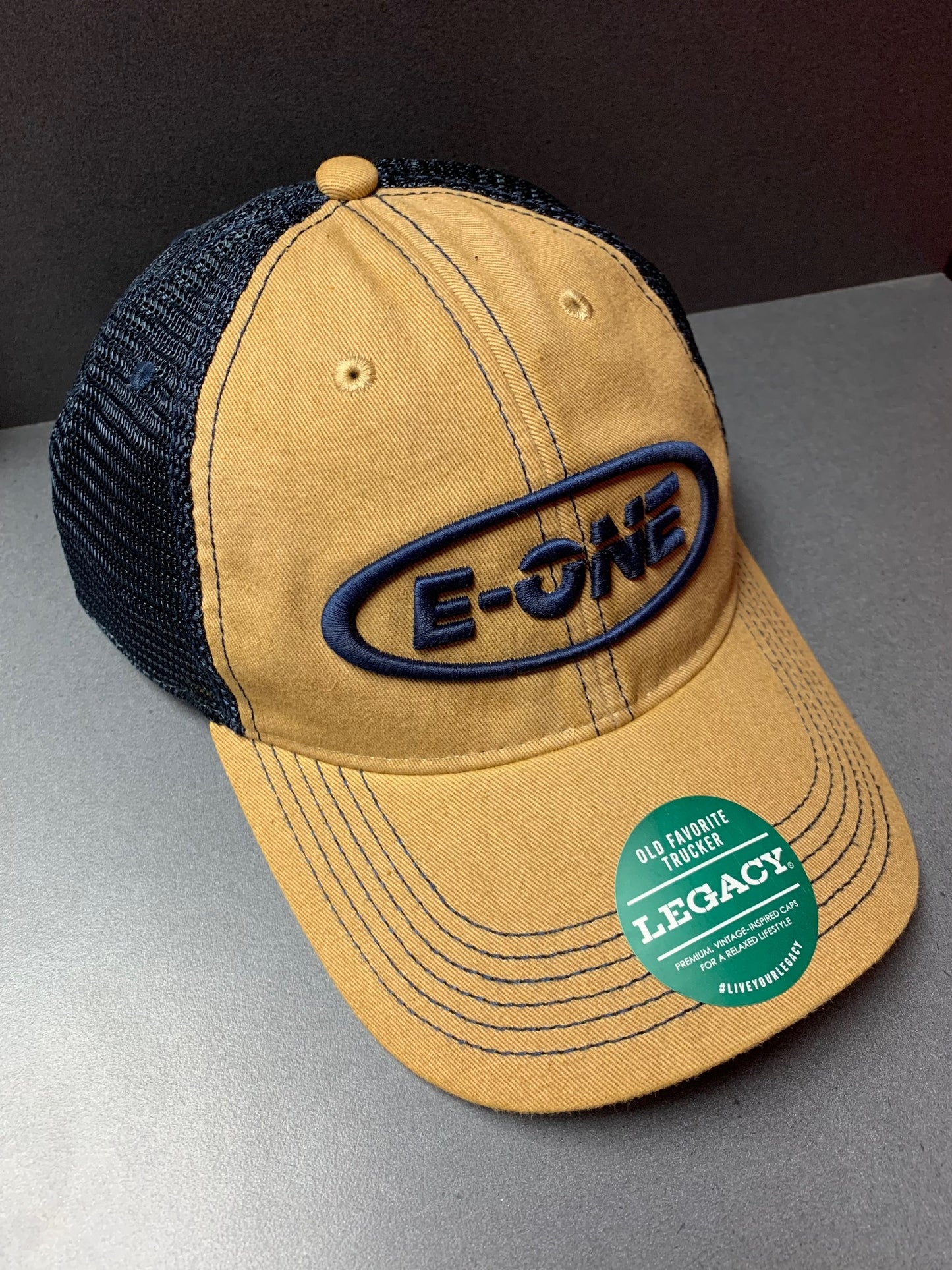 Legacy E-ONE Khaki/Navy Trucker Cap
