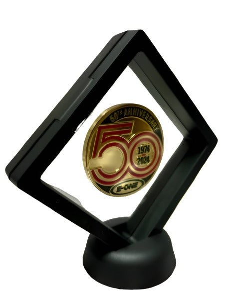 E-ONE 50th Anniversary Challenge Coin Display Case Gift Set
