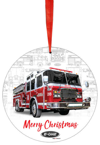 E-ONE Fire Truck Christmas Tree Ornament