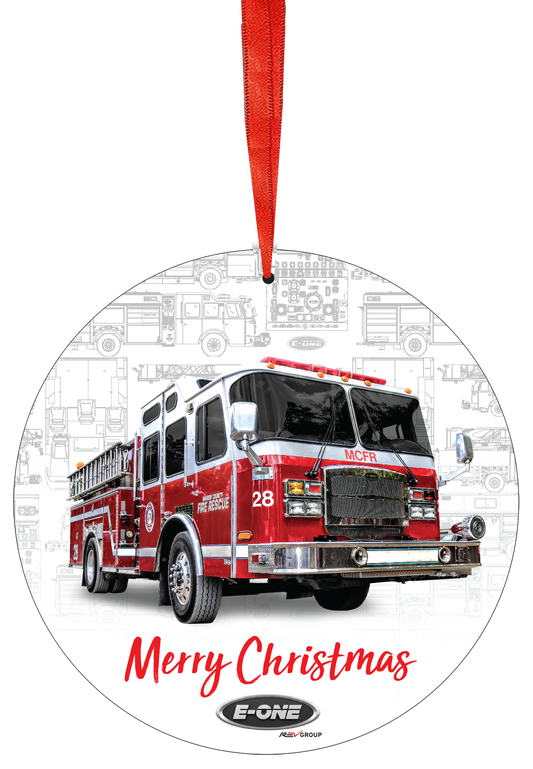 E-ONE Fire Truck Christmas Tree Ornament
