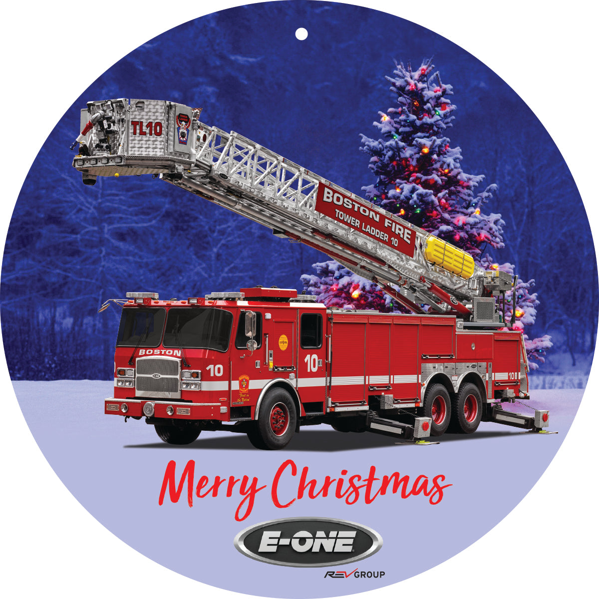 E-ONE Fire Truck Christmas Tree Ornament