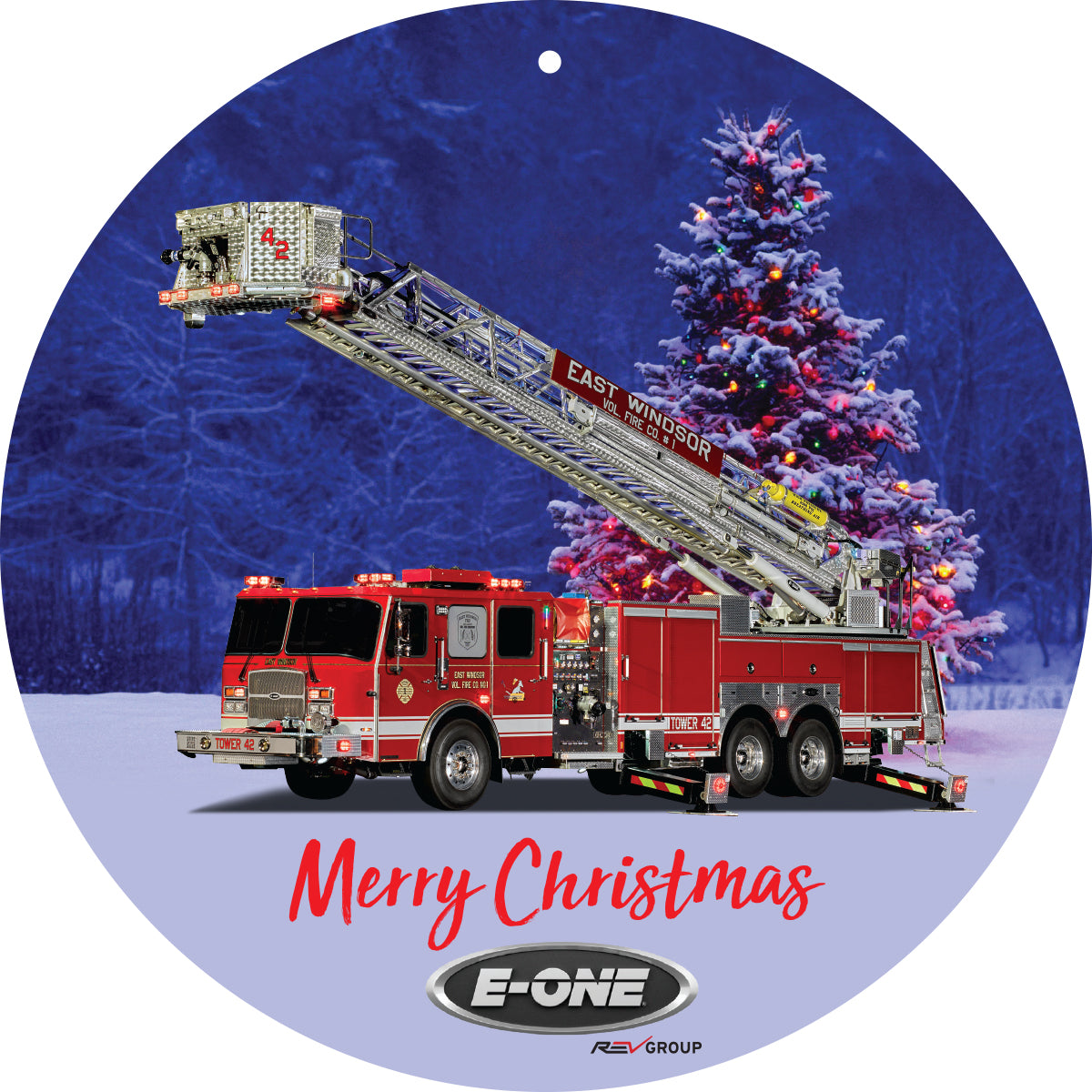 E-ONE Fire Truck Christmas Tree Ornament