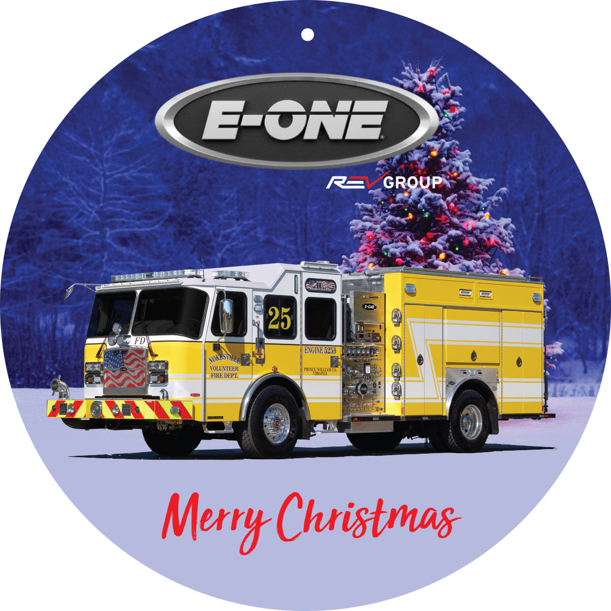 E-ONE Fire Truck Christmas Tree Ornament