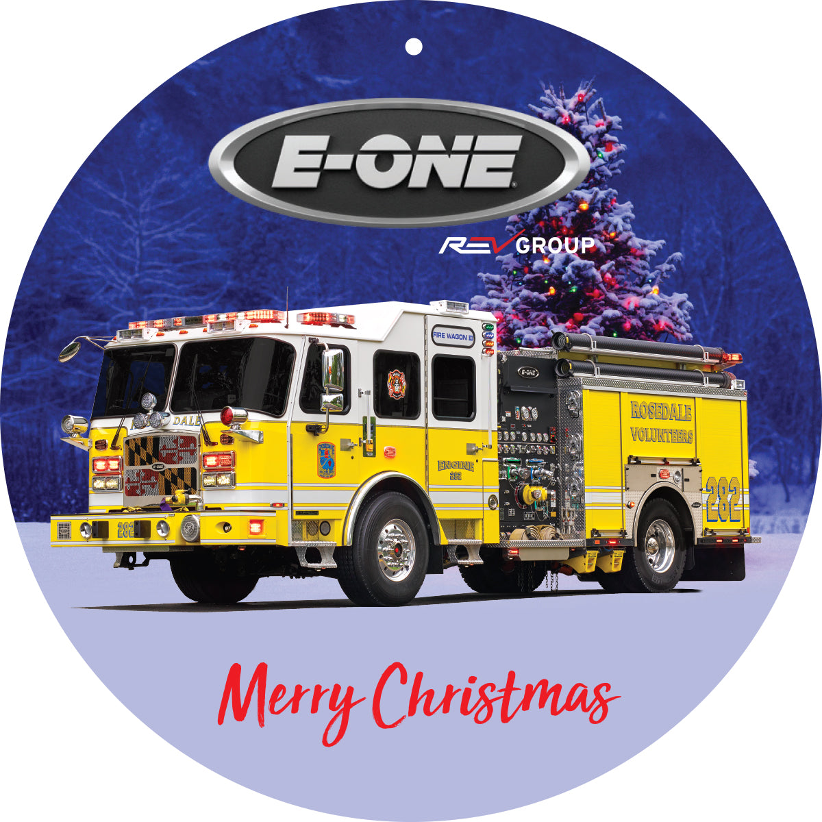 E-ONE Fire Truck Christmas Tree Ornament