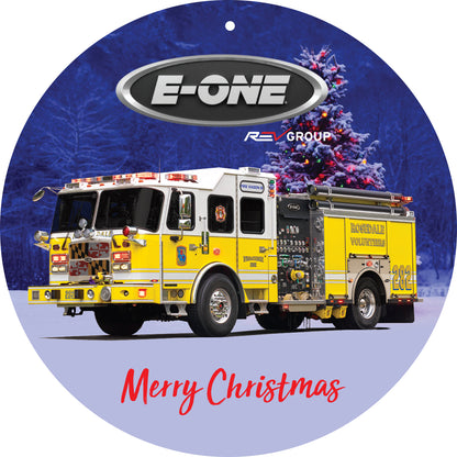 E-ONE Fire Truck Christmas Tree Ornament