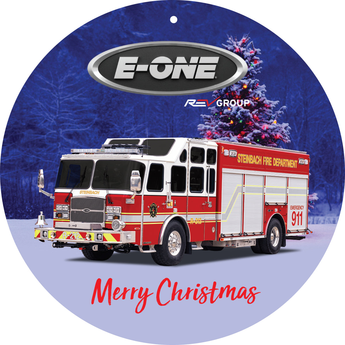 E-ONE Fire Truck Christmas Tree Ornament