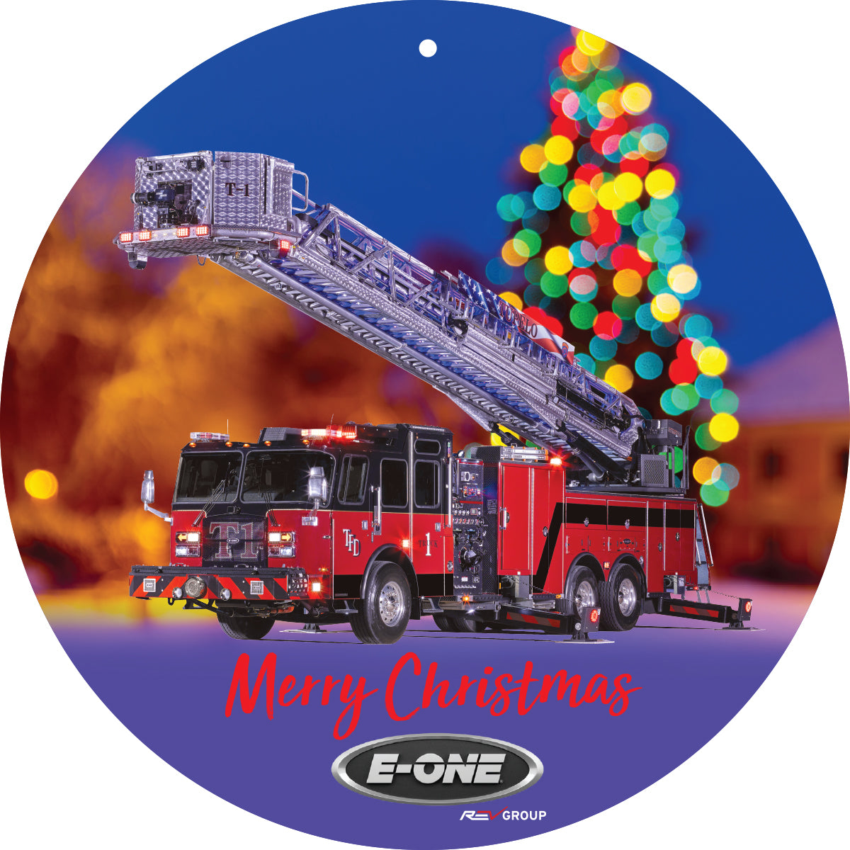 E-ONE Fire Truck Christmas Tree Ornament