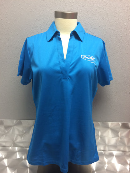 Brilliant Blue Womans Johnny Collar Shirt