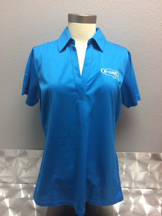 Brilliant Blue Womans Johnny Collar Shirt