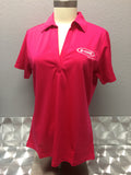 Pink Womans Johnny Collar Shirt