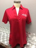 Red Womans Johnny Collar Shirt