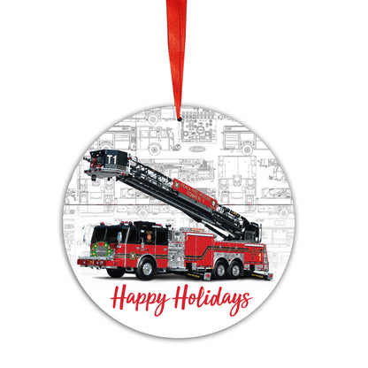 E-ONE Fire Truck Christmas Tree Ornament